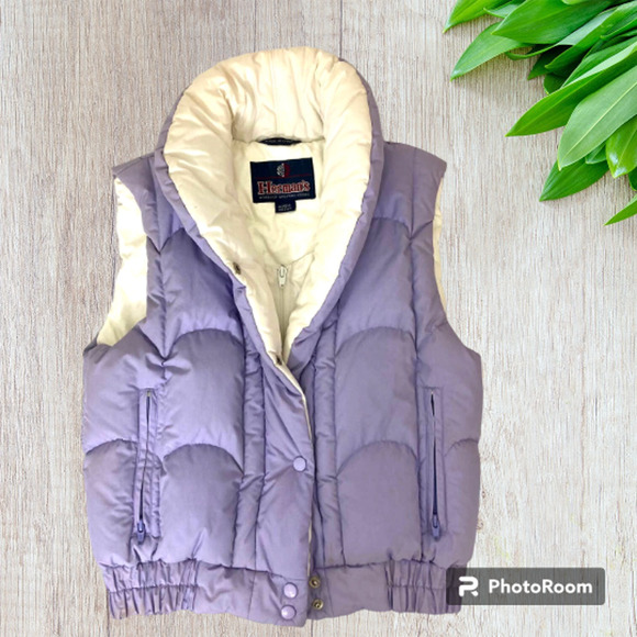 HERMANS Vintage 80's Lavender Purple Puffy Button Up Vest - Picture 5 of 9